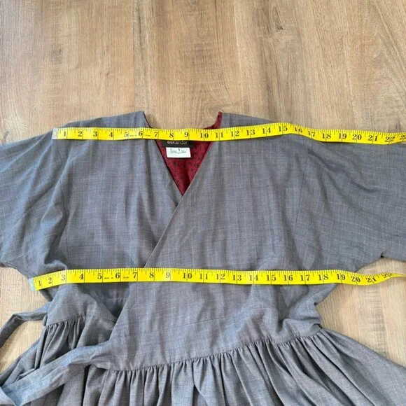 Eskandar Grey Plaid Wool Maxi Dress Long Sleeve Modest Long Sleeve Sz 1 = US 10 - Picture 6 of 12